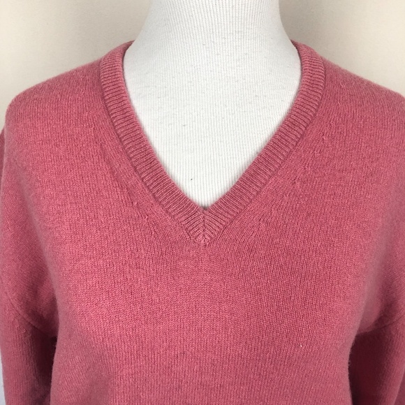 Lands End Lambswool Pullover Sweater V Neck Long S - Picture 2 of 7